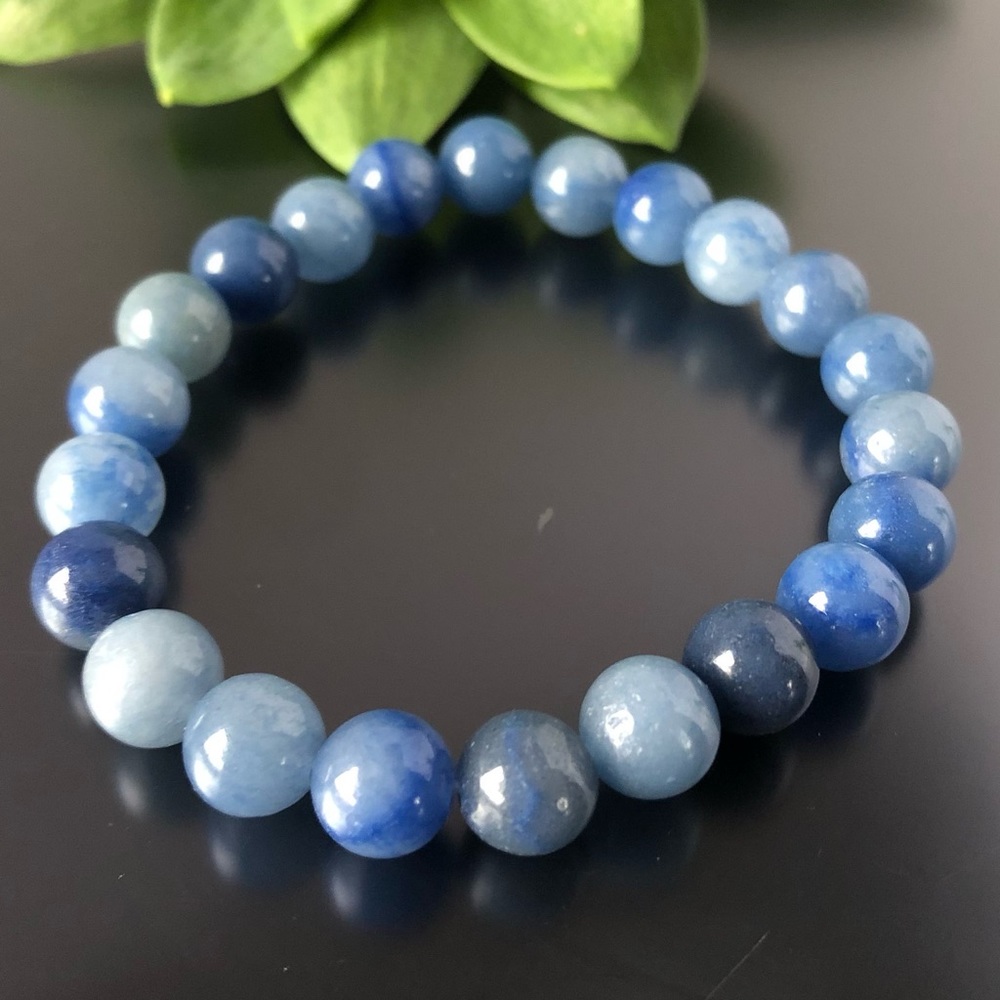 Blue Aventurine 8mm Natural Stone Beads Stretchable Bracelet
